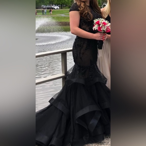 Elegant Black Evening Gown - Picture 3 of 5